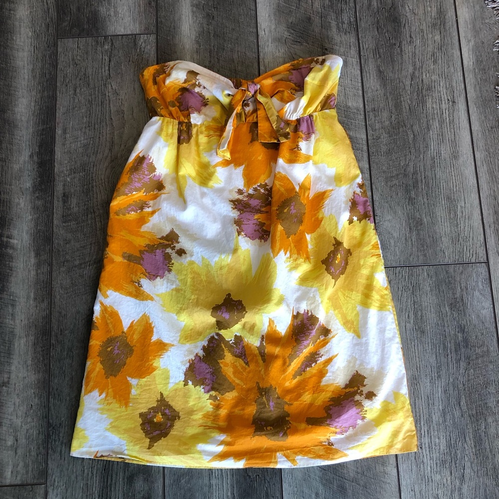 J. CREW Watercolor Sunflower Dress - Sz XS